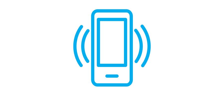 Icono de un teléfono móvil emitiendo sonido